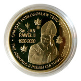 Moneda Papa Juan Pablo Ii Conmemorativa Dorada + Estuche