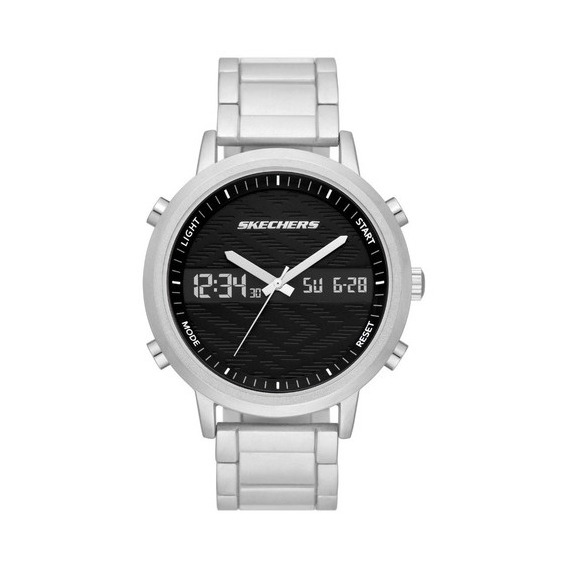 Reloj Hombre Skechers Lawndale Multifuncion Color De La Correa Plateado