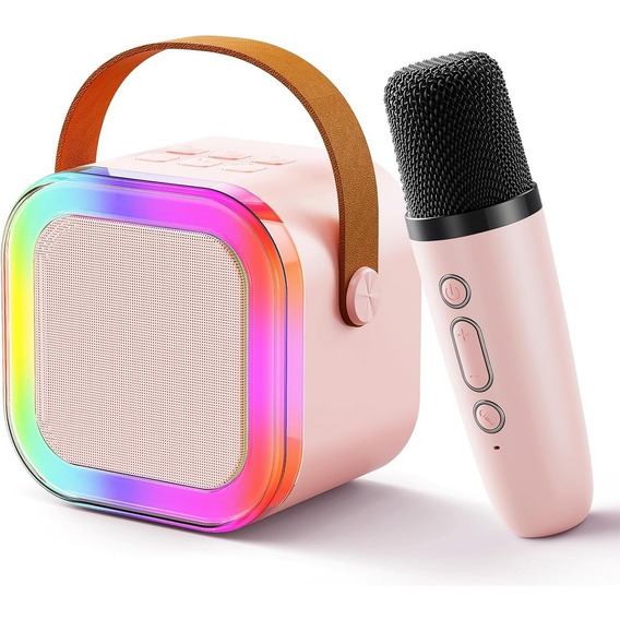 Mini Parlante Bluetooth Recargable Micrófono Karaoke Y Luces