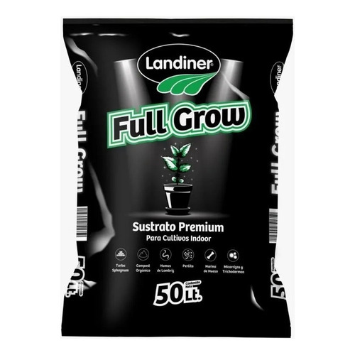 Landiner Sustrato Full Grow 50 L cultivo indoor y exterior con micorrizas y trichoderma
