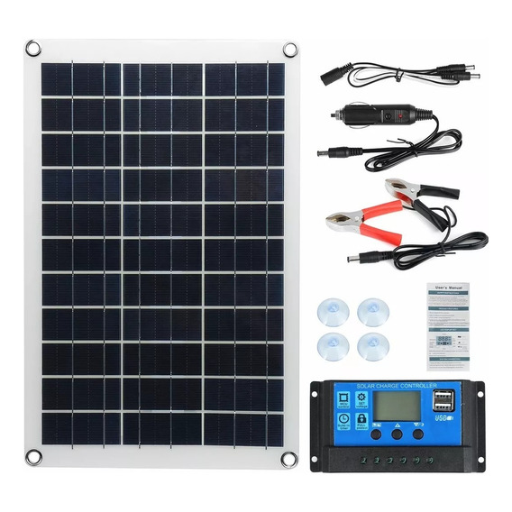 Panel Solar De 100w 20a 420x280x3 Mm Controlador De Carga