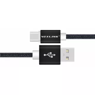 Cable Usb 3.1 O Tipo C Nylon Carga Rápida 2 Mts Negro