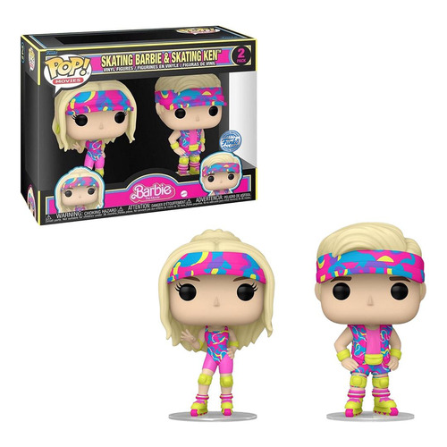 Funko Pop Barbie Movie Barbie y Ken patinando, paquete de 2, ex