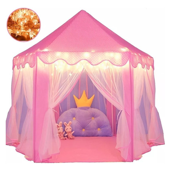 Carpa Para Niños Juguete Castillo Portátil Con 5m Starlights