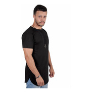 Kit C/3 Un Camisas Blusas Masculinas Longline Plus Size