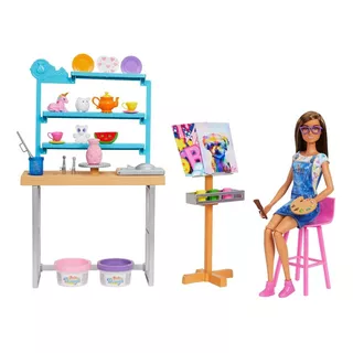 Set De Juego Barbie Wellness Estudio De Arte Creativo 