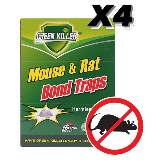 X4 Trampa Adhesiva Grande Pegamento Mata Rata Raton Laucha 