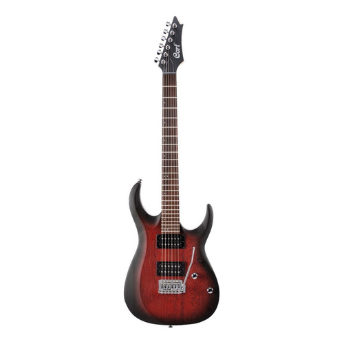 Guitarra eléctrica Cort X Series X100 de meranti black cherry burst poro abierto con diapasón de jatoba