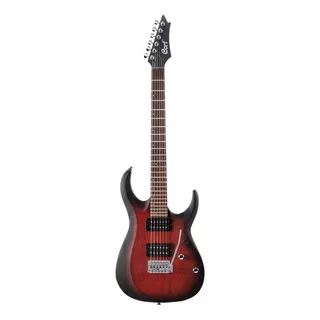 Guitarra Eléctrica Cort X Series X100 De Meranti Black Cherry Burst Poro Abierto Con Diapasón De Jatoba