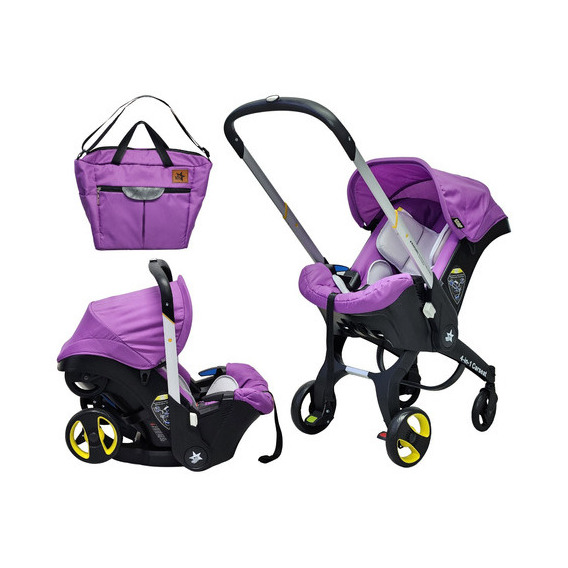 Star Kids Carriola Polux Convertible 4 En 1 Con Pañalera Color Dream Purple