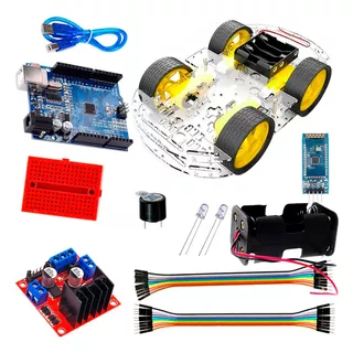 Kit Carro Robot 4 Llantas Bt Arduino Instructivo App Y Más !