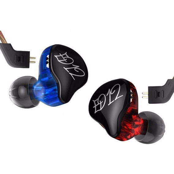 Auriculares in-ear KZ ED12 azul y rojo