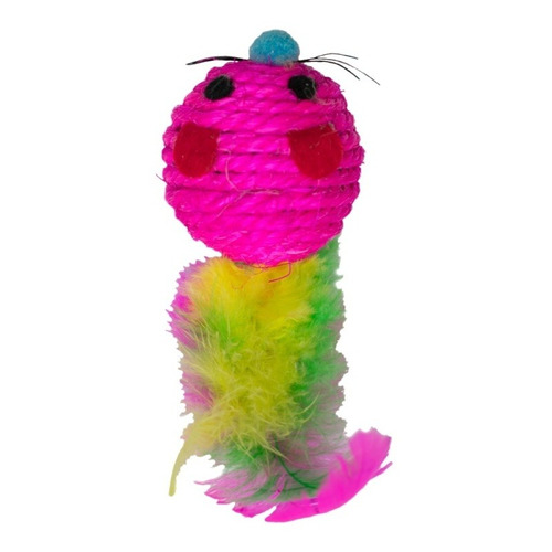 Juguete Gato Ratón Bola 4cm Cuerda Sonido Fancy Pets Color Rosa