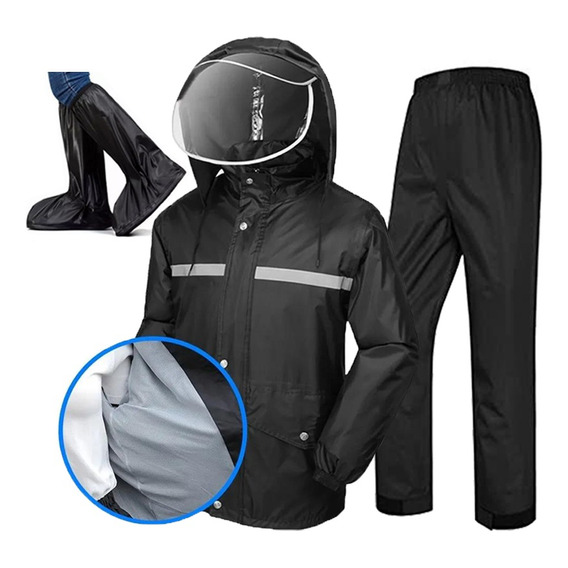 Impermeable Para Motociclista Reflejant Lluvia Doble Capa