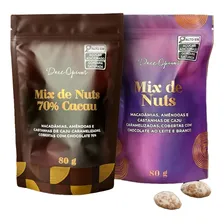 Kit Mix De Nuts 70% Cacau E Nuts Chocolate Branco E Ao Leite