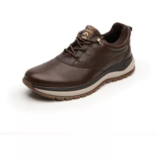 Zapato Derby Plain Toe Flexi Randall 401001 Café De Piel Café Diseño Liso 27,5 Mx Para Adultos - Hombre