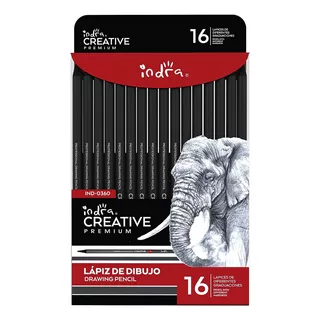 Set Lápices De Dibujo Indra Profesional 16pz Grafito 14b-4h