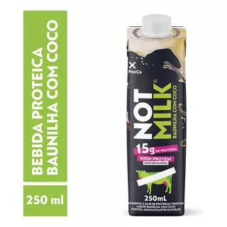 Bebida À Base De Plantas Baunilha Com Coco Not High Protein Caixa 250ml