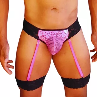 Cinta De Homem Dental Masculina Cinta Liga Rosa Underwear