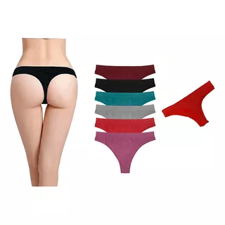 Tanga Sexy De Licra Para Mujer Pack Con 6 Pzas - Unitalla 