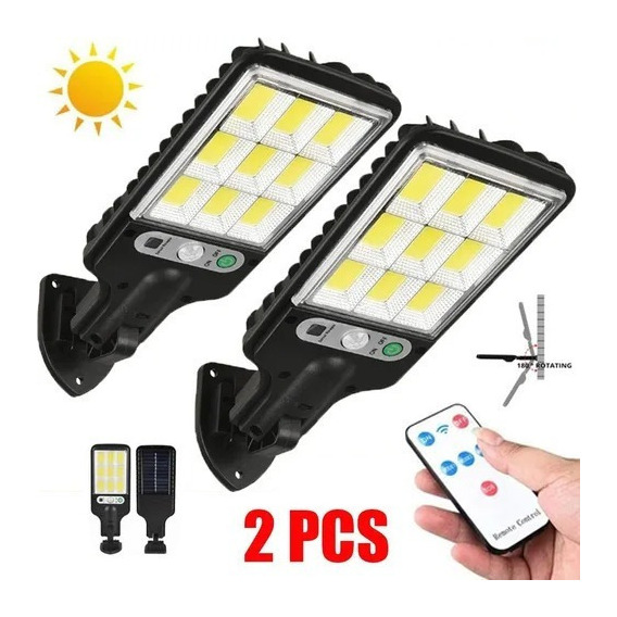 Lámpara De Poste 2pcs Led Solar Power 200w Luminaria Sola A,