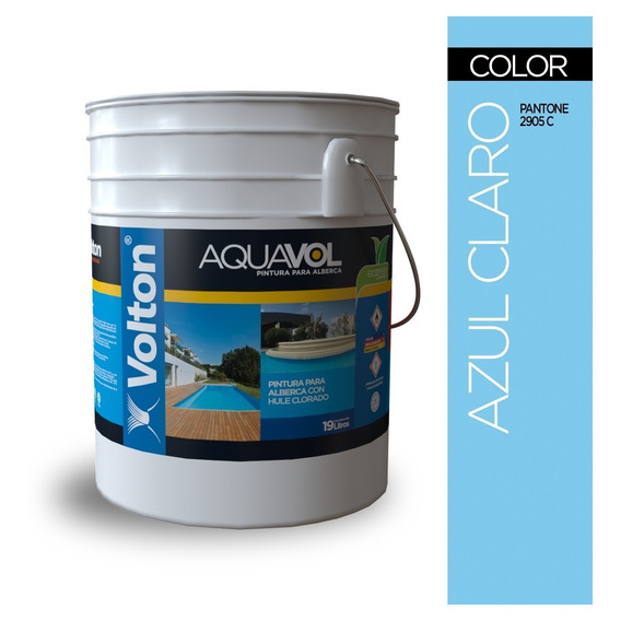 Pintura Para Alberca Cubeta De 19 Litros Color Azul Claro