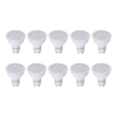 Pack Lampara Dicro 7w Dimerizable Gu10 Calido Ww X10 Blanco Cálido