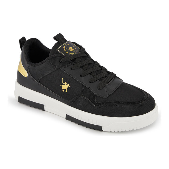 Tenis Urbano Polo Club Tipo Low Top Para Mujer Color Negro