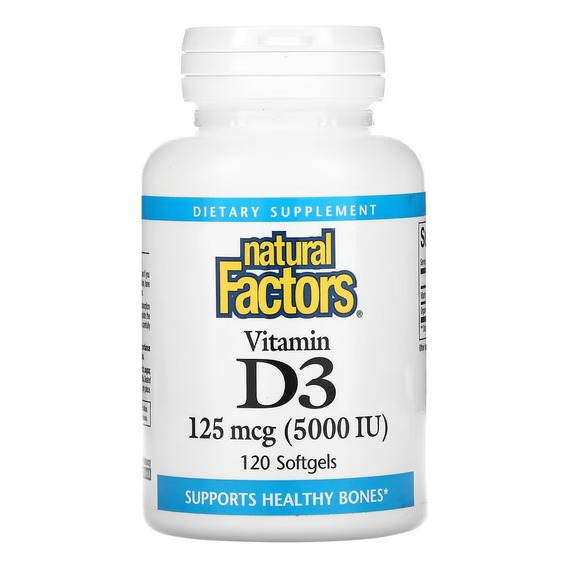 Vitamina D3,  ( 5000 Ui ), 120 Cáps Blandas Natural Factors