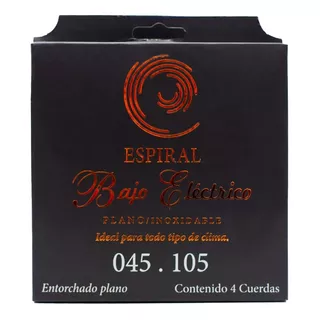 Juego Para Bajo Electrico 4 Cuerdas Plano Inoxidable Espiral