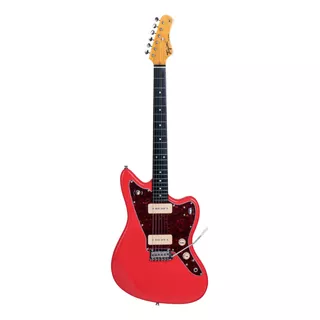 Guitarra Elétrica Tagima Tw Series Tw-61 Juaguar De  Choupo 1986 Party Red Poliuretano Com Diapasão De Madeira Técnica