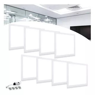 Kit 8 Luminária Painel Led 40w 40x40 Embutir Bivolt Luz Frio Cor Branco Frio 110v/220v (bivolt)