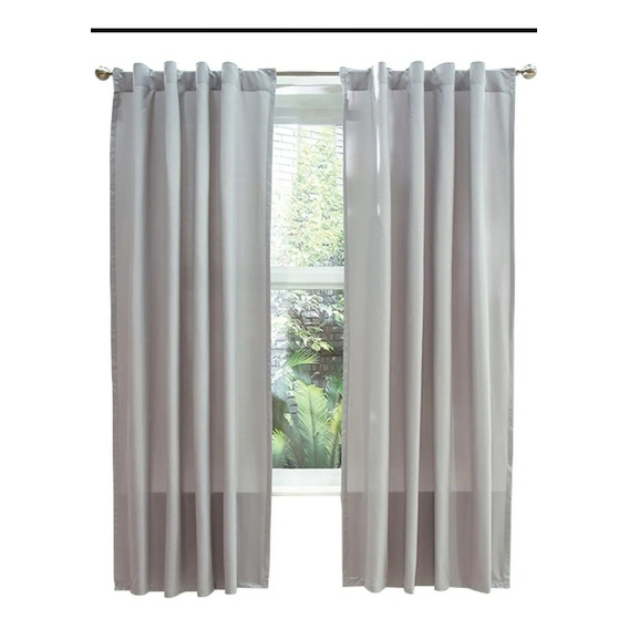 Cortinas Viasoft Cortas 1.80m Alto Vianney Color Gris