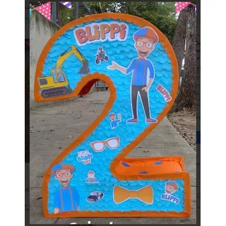 Piñata De Cumpleaños Y Fiestas Blippi Nº2 Celeste 