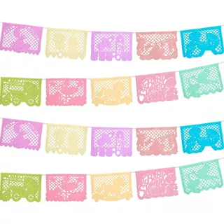 Papel Picado - Enramada Baby Shower Fácil De Colocar