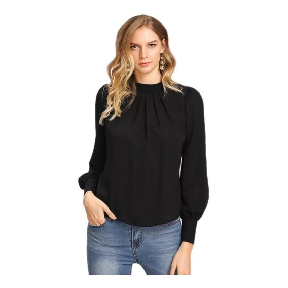 Blusa Casual De Cuello Redondo Elegante Para Mujer Miveni