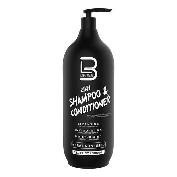 Level 3 Shampoo Y Acondicionador 2 En 1 Keratina Pelo 1000ml