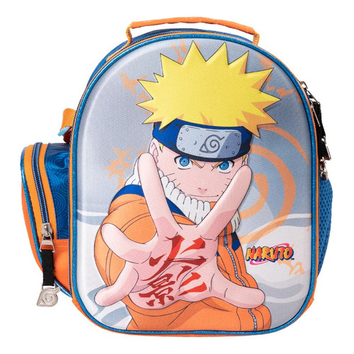 Lonchera Escolar Naruto Naranja Sello Alta Calidad