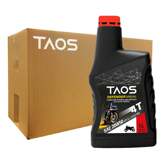 Aceite Taos 4t Moto 20w50 Mineral 1 Lt (caja 12 X 1 Lt )