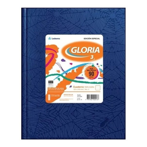 Cuaderno Gloria N°3 Tapa Dura Rayado 19x24cm 48 Hojas Araña