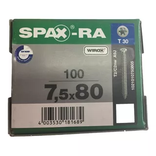 Tornillos Spax Ra 7.5 X 80mm P/ Concreto No Necesita Taquete