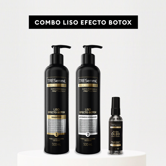 Tresemmé Liso Efecto Botox Shampoo Y Acond 500ml - Óleo 60ml