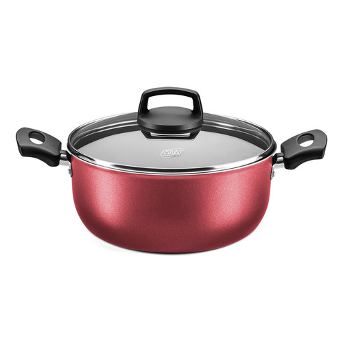 Cacerola Aluminio 2,40 L Antiadherente Cristal Superflon Mta Color Rojo