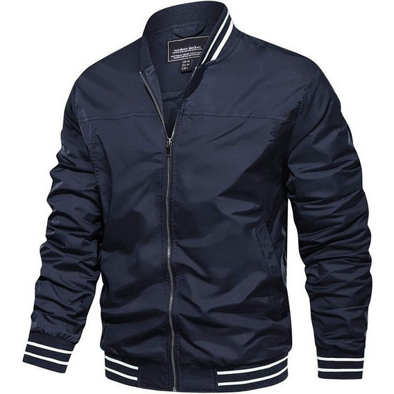 Chamarra Bomber Ligera Para Hombre, Chamarra Cortavientos Co