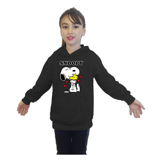 Polerón Canguro Capucha Snoopy Estampada Dtf Cod 001