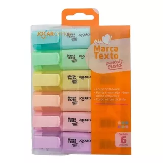 Marca Texto Tons Pastel Estojo Com 6 Cores