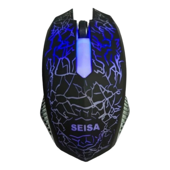 Mouse Tipo Gamer De Juego Seisa Dn-a401 Multicolor Color Negro