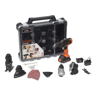 Taladro Inalámbrico Black + Decker Matrix 20v Kit 6 En 1 Color Naranja Frecuencia 50