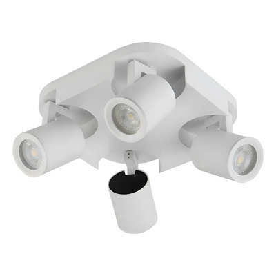 Plafon 4 Luces Spot Blanco Movil Dicro Led Gu10 U1304b Mks Blanco