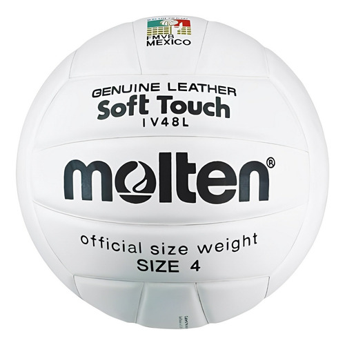 Balon Voleibol Molten Piel Natural Laminado No.4 Competencia Color Blanco